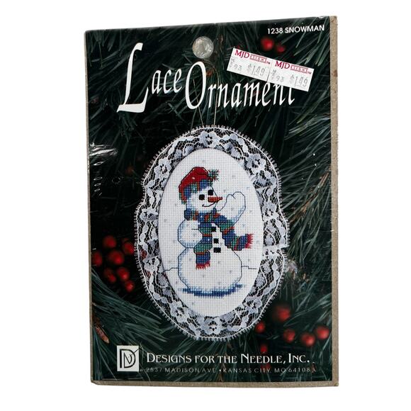 Lot of 4 Christmas Counted Cross Stitch Kits Santa Snowman Oranament New - Picture 8 of 15